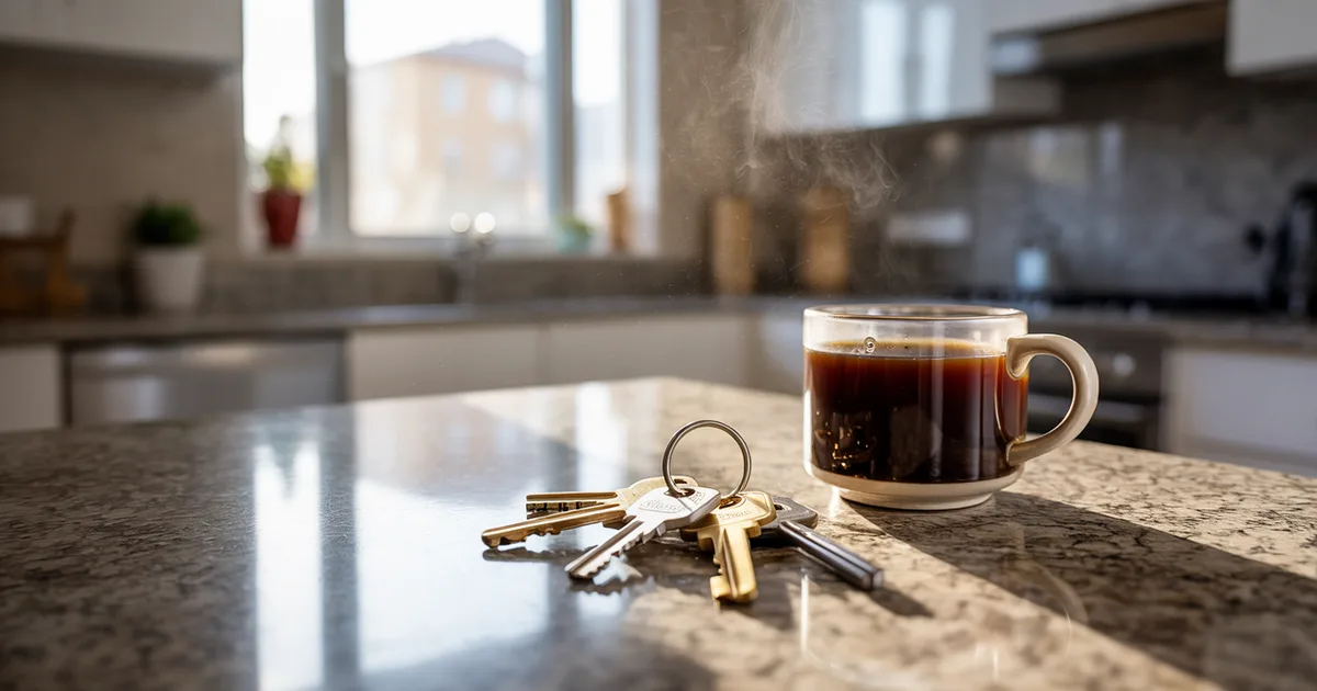 Split-screen comparison showing rental apartment and condo unit with financial calculations overlay