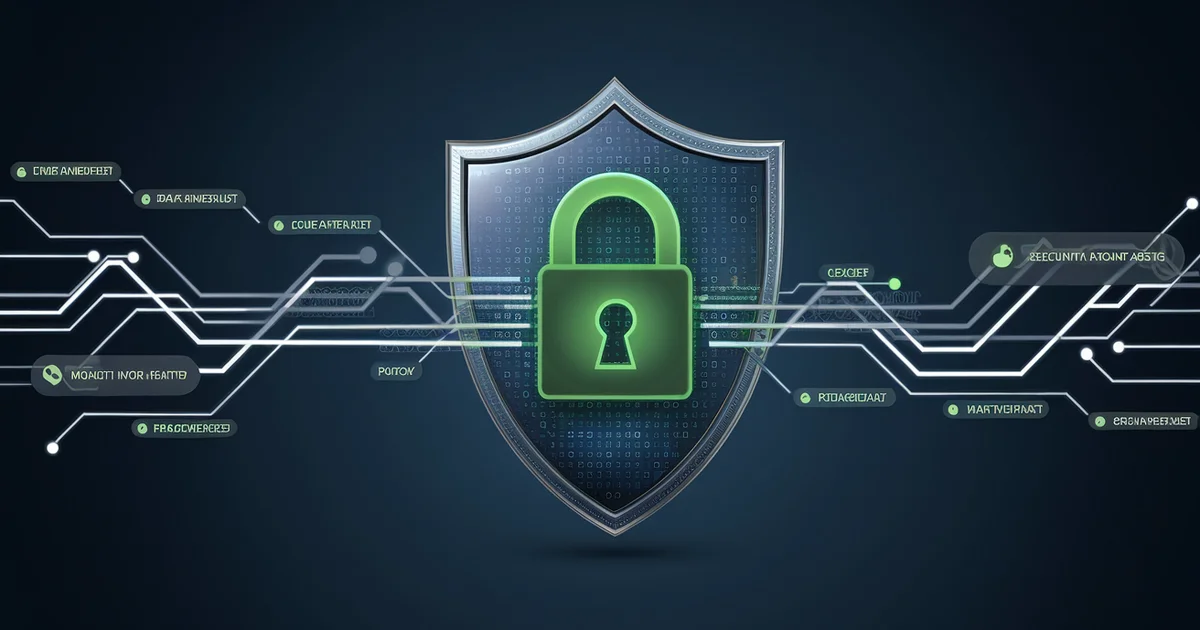 Security lock icon overlaid on website code representing security.txt deployment